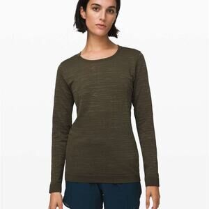 Lululemon Swiftly Relaxed Long Sleeve Dark Olive Green Women's Size 4